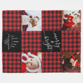 Vroege kerstfoto van Merry & Bright Red Buffalo Fleece Deken (Voorkant (Horizontaal))
