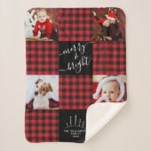 Vroege kerstfoto van Merry & Bright Red Buffalo Sherpa Deken (Voorkant)
