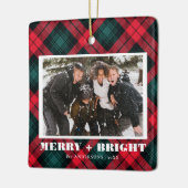 Vroege kerstfoto van Merry en Bright Pset Keramisch Ornament (Links)