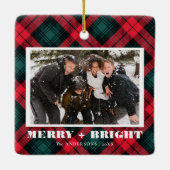 Vroege kerstfoto van Merry en Bright Pset Keramisch Ornament (Achterkant)