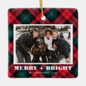 Vroege kerstfoto van Merry en Bright Pset Keramisch Ornament (Voorkant)