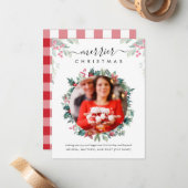 Vroege kerstfoto Zwangerschap Kennisgeving Notitiekaartje (Voorkant / Achterkant in situ)