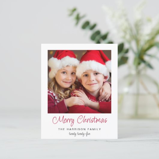 Vroege kerstfotofeestkaart (Staand voorkant)