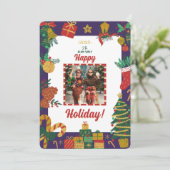 Vroege kerstfotofeestkaart feestdagenkaart (Staand voorkant)