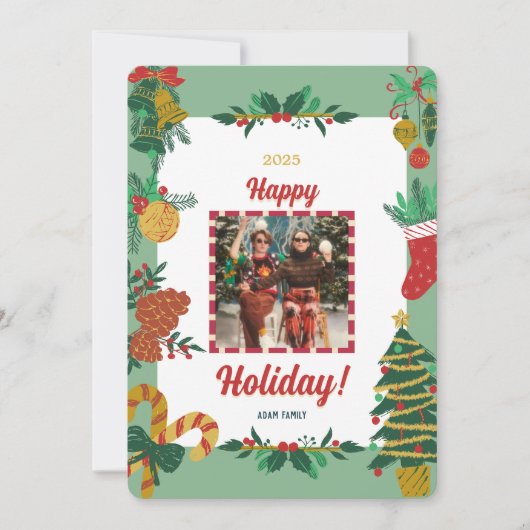 Vroege kerstfotofeestkaart feestdagenkaart (Voorkant)