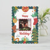 Vroege kerstfotofeestkaart feestdagenkaart (Staand voorkant)