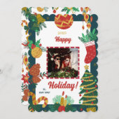 Vroege kerstfotofeestkaart feestdagenkaart (Voorkant / Achterkant)