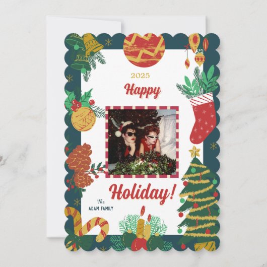 Vroege kerstfotofeestkaart feestdagenkaart (Voorkant)