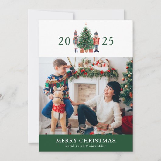 Vroege kerstfotofeestkaart feestdagenkaart (Voorkant)