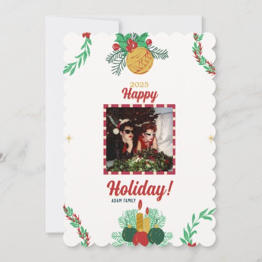 Vroege kerstfotofeestkaart feestdagenkaart (Voorkant)