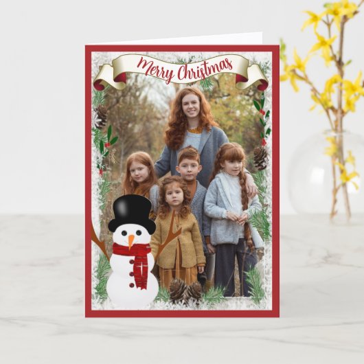 Vroege kerstfotofeestkaart kaart (Gele Bloem)