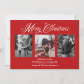 Vroege kerstfotokaart | 3 Aangepaste foto's Feestdagenkaart (Voorkant)