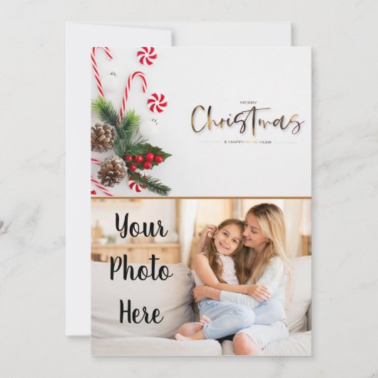 Vroege kerstfotokaart feestdagenkaart (Voorkant)