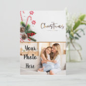 Vroege kerstfotokaart feestdagenkaart (Staand voorkant)