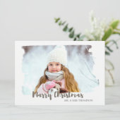 Vroege kerstfotokaart feestdagenkaart (Staand voorkant)