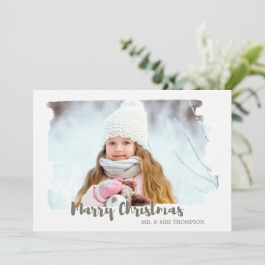 Vroege kerstfotokaart feestdagenkaart (Staand voorkant)