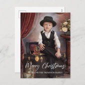 Vroege kerstfotokaart feestdagenkaart (Voorkant / Achterkant)