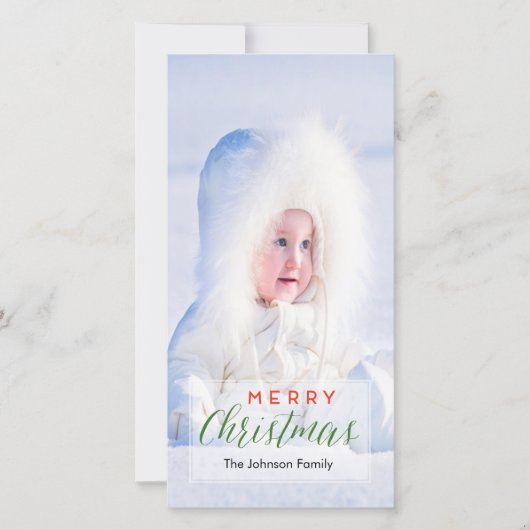 Vroege kerstfotokaart feestdagenkaart (Voorkant)