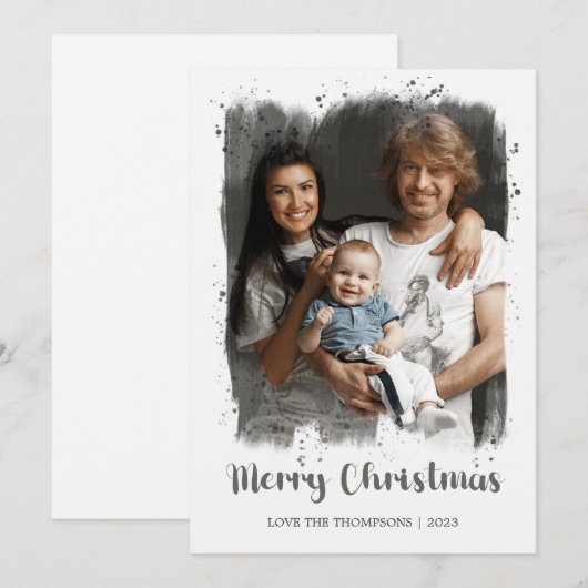 Vroege kerstfotokaart feestdagenkaart (Voorkant / Achterkant)