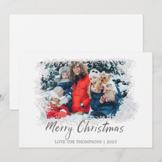 Vroege kerstfotokaart feestdagenkaart (Voorkant / Achterkant)