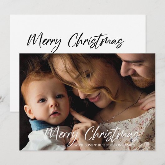 Vroege kerstfotokaart feestdagenkaart (Voorkant / Achterkant)