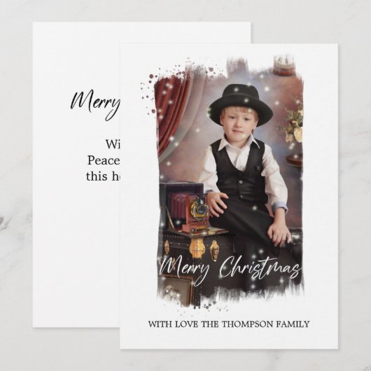 Vroege kerstfotokaart feestdagenkaart (Voorkant / Achterkant)