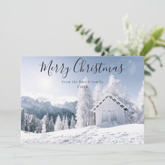 Vroege kerstfotokaart feestdagenkaart (Staand voorkant)