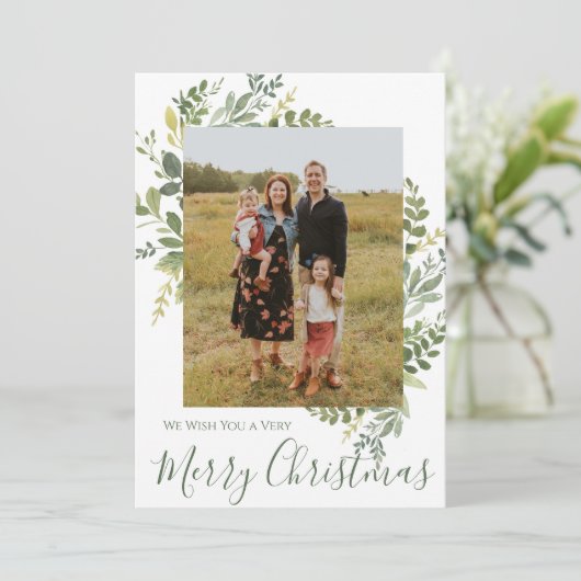 Vroege kerstfotokaart kaart (Staand voorkant)