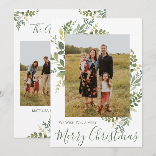 Vroege kerstfotokaart kaart (Voorkant / Achterkant)