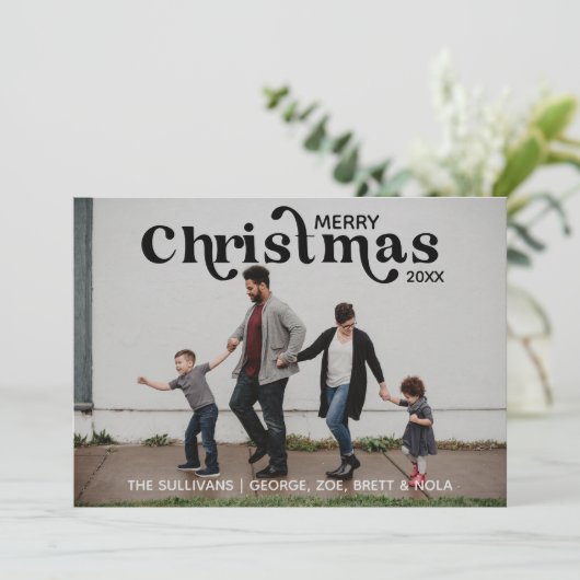 Vroege kerstfotokaart kaart (Staand voorkant)