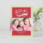 Vroege kerstfotokaart kaart (Staand voorkant)