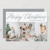 Vroege kerstfotokaart met drie Afbeeldingen Feestdagenkaart (Voorkant / Achterkant)