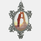 Vroege kerstfoto's met feestdag tin sneeuwvlok ornament (Links)