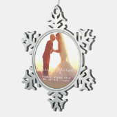 Vroege kerstfoto's met feestdag tin sneeuwvlok ornament (Rechts)