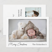 Vroege kerstfoto's Moderne Eenvoudige feestdag Feestdagenkaart (Voorkant / Achterkant)