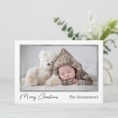 Vroege kerstfoto's Moderne Eenvoudige feestdag Feestdagenkaart (Staand voorkant)