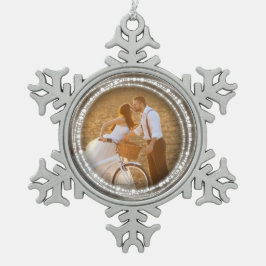 Vroege kerstfoto's voor Merry & Bright Sparking Ci Tin Sneeuwvlok Ornament