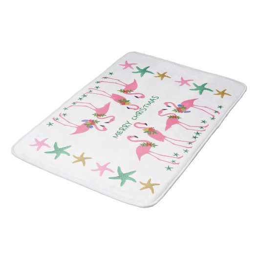 Vroege kerstgevlamingoenen Staartdecor Badmat (Gekanteld)