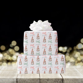Vroege kerstgnomen, prachtige tijd jaar cadeaupapier