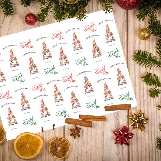 Vroege kerstgnomen, prachtige tijd jaar tissuepapier