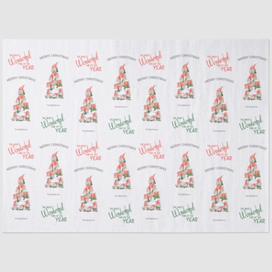 Vroege kerstgnomen, prachtige tijd jaar tissuepapier (Voorkant)