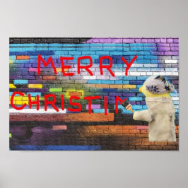 Vroege kerstgraffiti poster