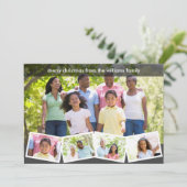 Vroege kerstgrijs fotocollage feestdagenkaart (Staand voorkant)