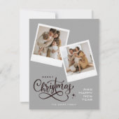 Vroege kerstgrijze feestdag 2-fotokaart feestdagenkaart (Voorkant)