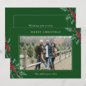 Vroege kerstgroene aangepaste fotokaart (Voorkant / Achterkant)