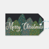 Vroege kerstgroene bomen cadeaulabel (Voorkant (Horizontaal))