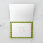 Vroege kerstgroene rode strijkstaart met kaarsen kaart (Binnen)