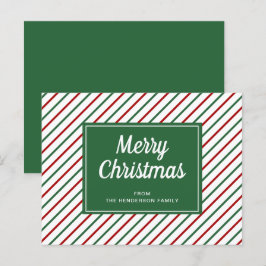 Vroege kerstgroene witte strepen briefkaart