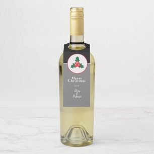 Vroege kerstgroet, Holly Sprig & Berries Flessenhanger