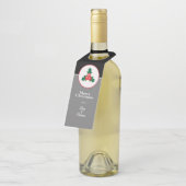 Vroege kerstgroet, Holly Sprig & Berries Flessenhanger (Schuin)